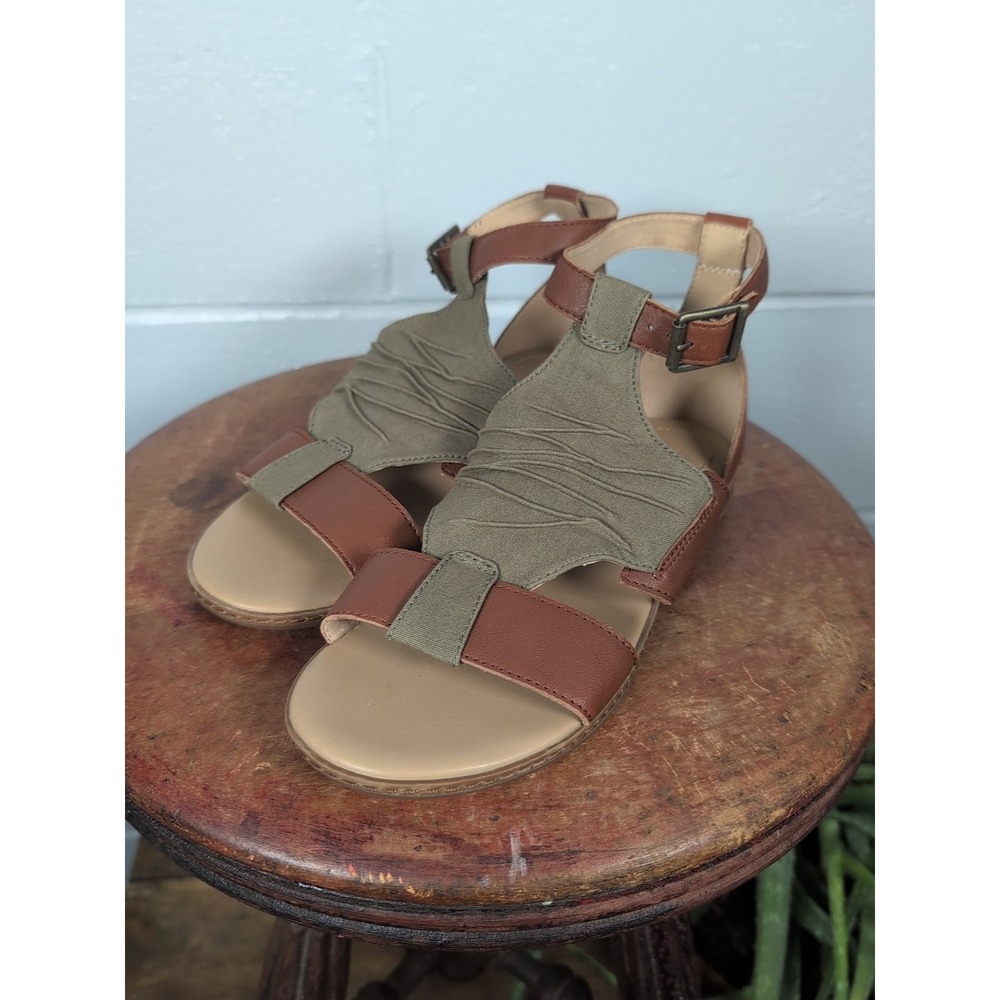 Timberland Sandals Brown Leather And Olive Green Women's 7